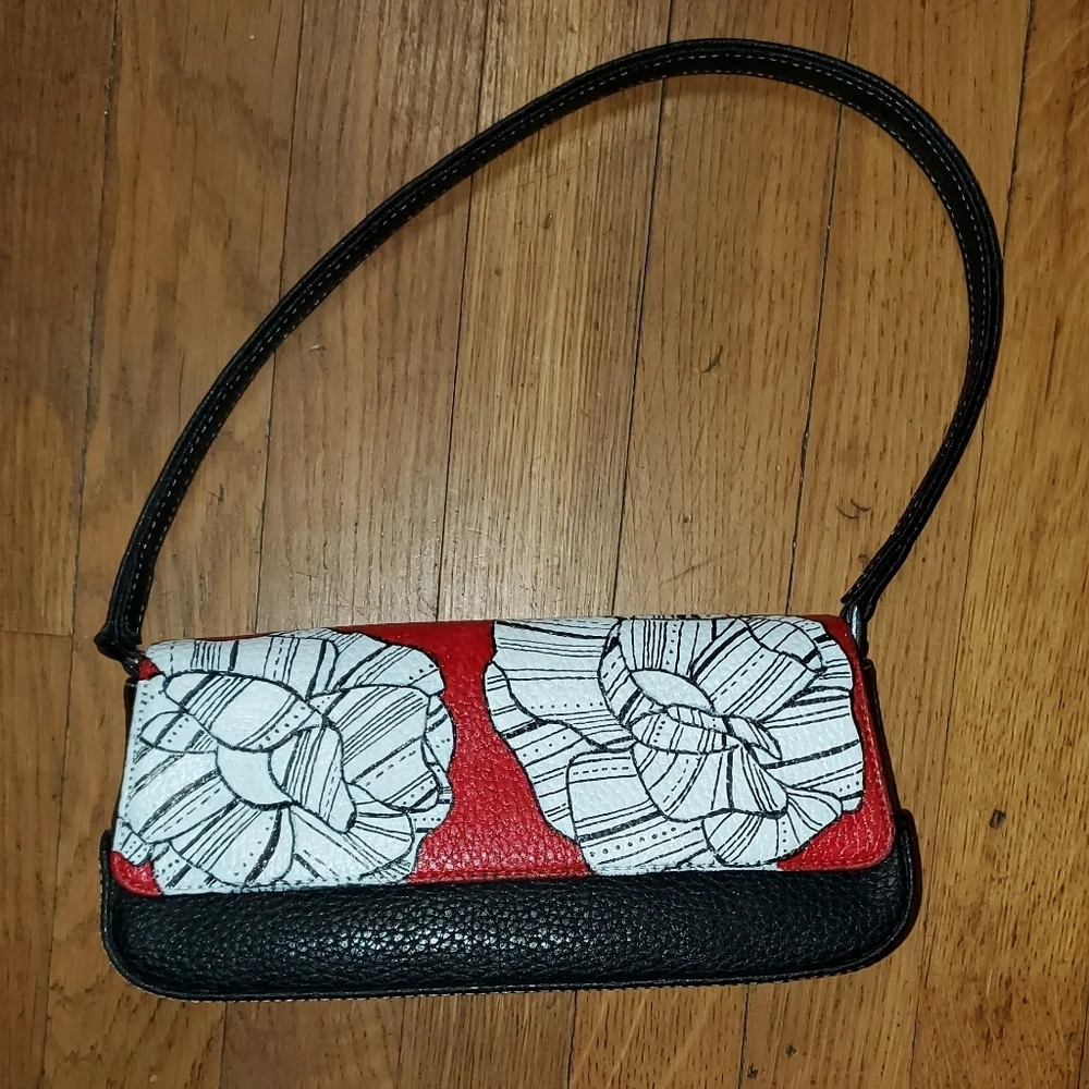 Liz Claiborne Red and Black Shoulder Bag